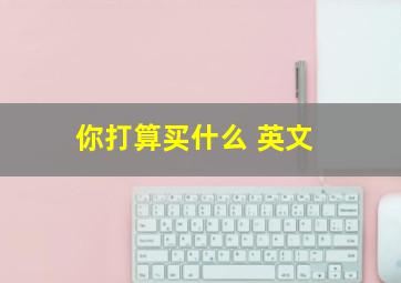 你打算买什么 英文